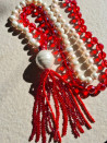 Collar largo perlas barrocas y borlón de cristales checos